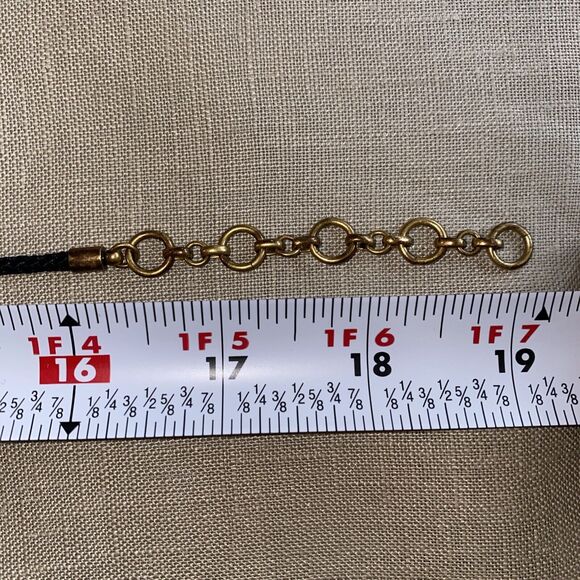 Vintage Signed J CREW Goldtone Silver Black Rhinestones 18" Necklace - Picture 11 of 11